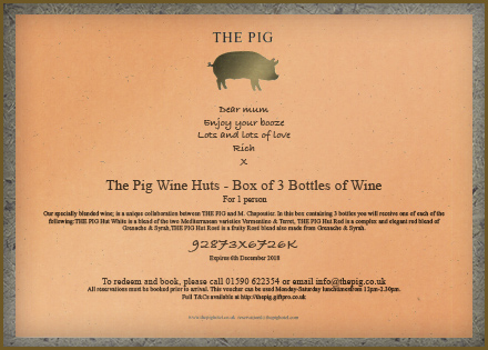 The Pig bespoke voucher packaging