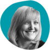 Maggy Whymant- Managing Director at Tickton Grange's headshot on giftpro's turquoise background