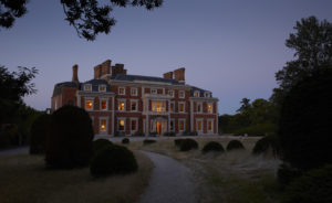 Shot a dawn, the exterior of Heckfield place